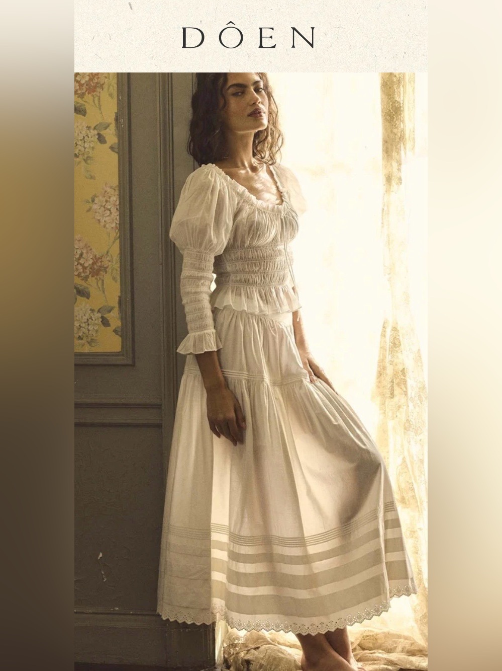 NWT Doen White Maxi skirt, S